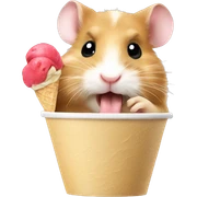 Hamster eating icecream sticker