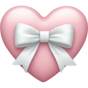 Pastel pink heart with white bow sticker