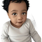 young boy with black hair sticker