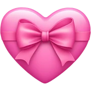 pink heart with bow sticker