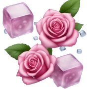 roses on ice cubes  sticker