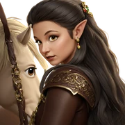 elf girl with horse jewelry sticker
