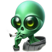 Alien smoking sticker