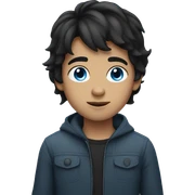 Boy with blue eyes and black hair sticker