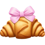 Croissant with pastel pink bow sticker