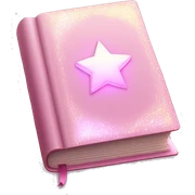 Pastel Pink Book "A pastel pink book with glowing pages, glittery edges, and a magical light emitting from its open cover." sticker