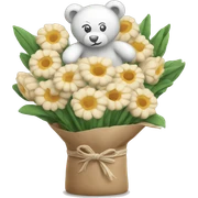 Bouquet of flour with teddy bear sticker