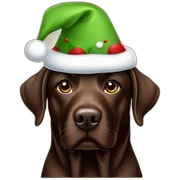 chocolate labrador christmas hat sticker