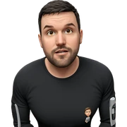male in black shirt indoors sticker