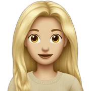 Blonde long hair women beige sweater sticker