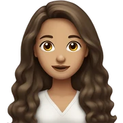 brunette girl with long wavy-straight hair, brown and brown eyes sticker