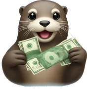otter with money sticker