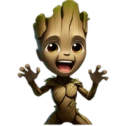 Baby groot yelling mad sticker