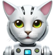 Robotic Cat with Apple Vision Pro sticker