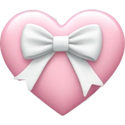 Pastel pink heart with white bow sticker