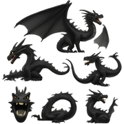 Black dragon  sticker