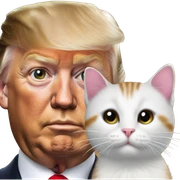 trump and kitty sticker