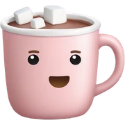 Light Pink mug of hot chocolate with marshmallows  sticker