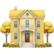 Yellow and white house  sticker