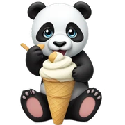 Panda eating ice cream sticker