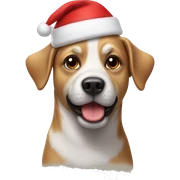Dog with santa hat sticker