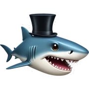 Shark with a top hat sticker