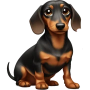 dachsund with flower sticker