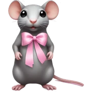 full body fat rat with light pink ribbon bow sticker