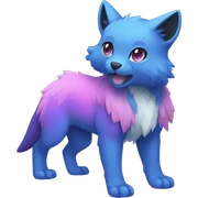Cute cool black blue purple pink animal hybrid Fakemon full body sticker