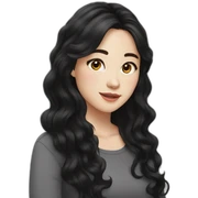 Beautiful girl,Black hair,wavy hair，long hair,White skin,oval face,Black eyes,Chinese sticker