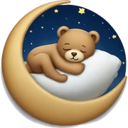 Teddy bear sleeping on the moon sticker