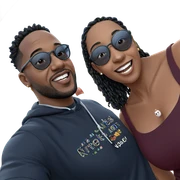 girl smiling with boys outdoors sticker