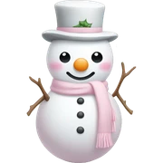 Cute white and light pink snowman sticker