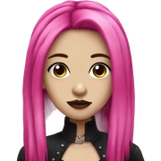 Goth girl long hot pink hair  sticker