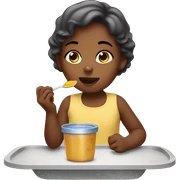 girl eating baby food sticker