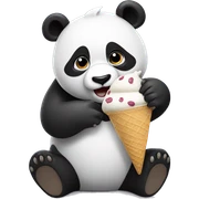 Panda eating ice cream sticker