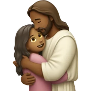 Girl hugging Jesus  sticker