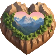 heart shape mountain 3d sticker