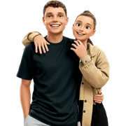 smiling girl and boy duo sticker