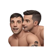happy boys with tattoos sticker