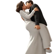 couple sharing a romantic kiss sticker