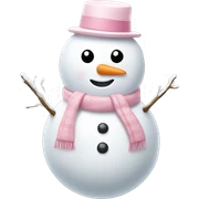 Cute white and light pink snowman sticker