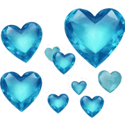 Blue jewel heart-shaped sticker