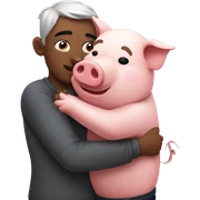 Pig hugs pig sticker