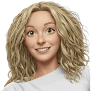 smiling girl with long blonde hair sticker