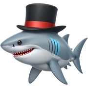 Shark with a top hat sticker
