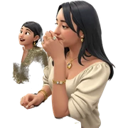 girl with jewelry in city sticker