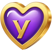 The golden Letter “Y” inside a Purple Heart sticker
