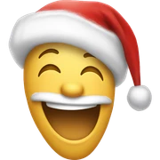 Laughing face with Santa hat sticker