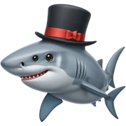 Shark with a top hat sticker